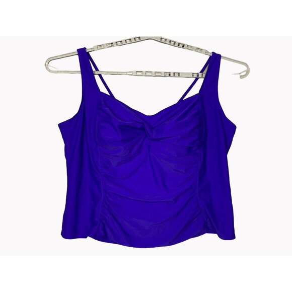 Swimsuits For All Womens Size 30 Tropic Culture Purple Swim Tankini Top - Picture 1 of 8